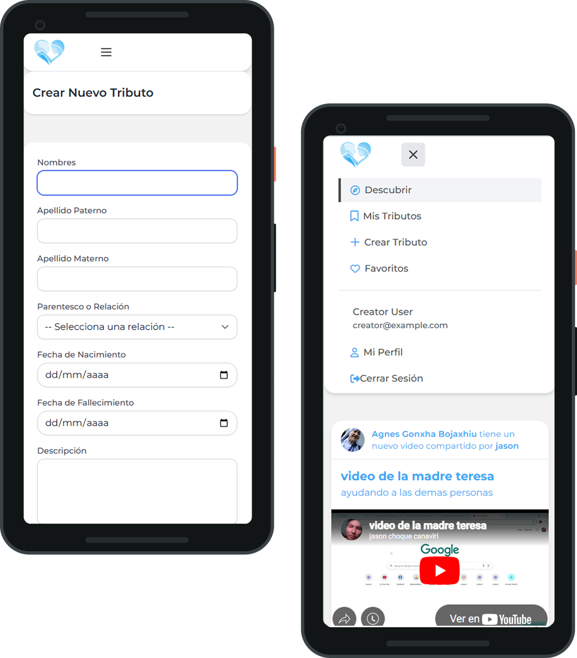 Mockup de sitio web en un celular